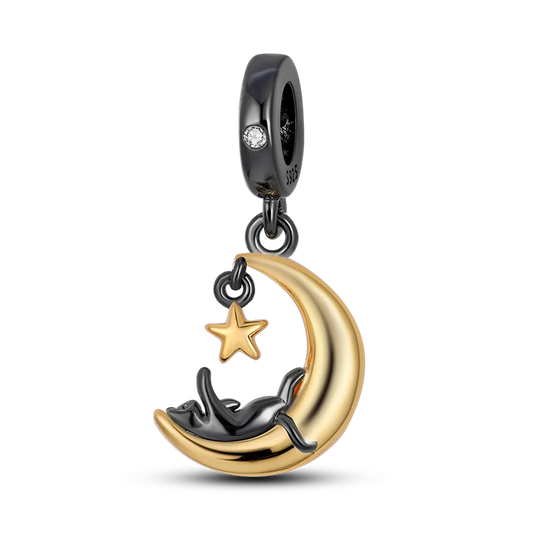 Cat Gold Star Charm