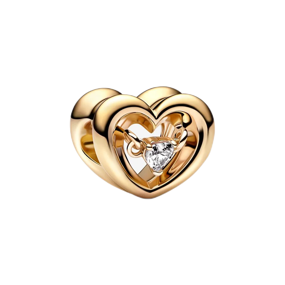 Gold Twirl Heart Charm