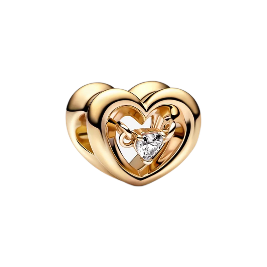 Gold Twirl Heart Charm