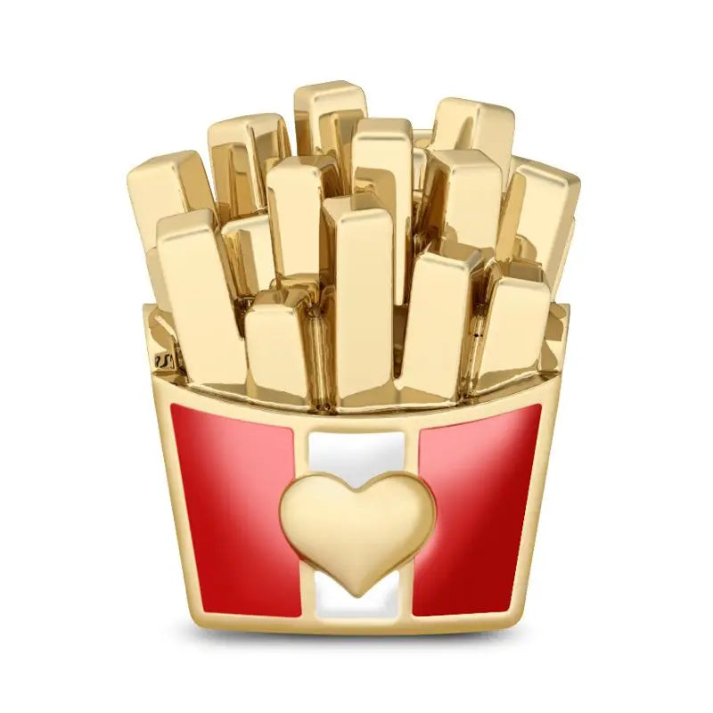 Gold French Fries Charm