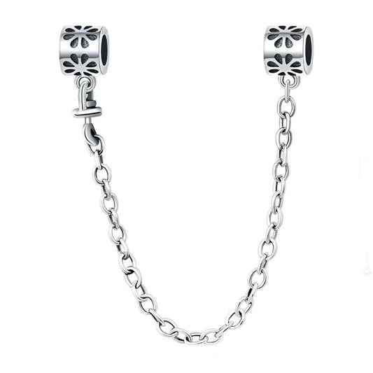 Floral Outline Safety Chain Charm