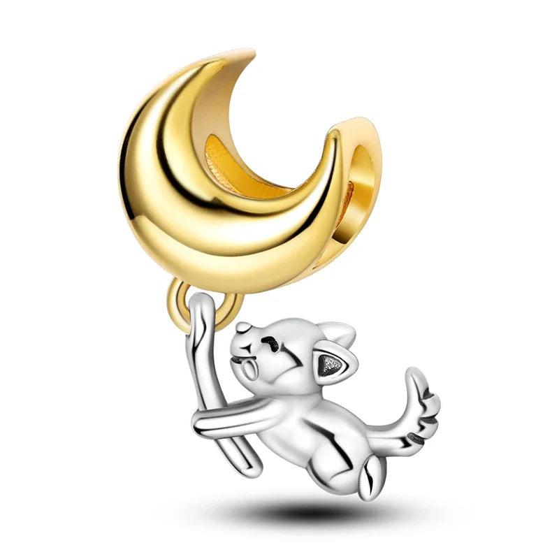 Gold Dog Moon Charm