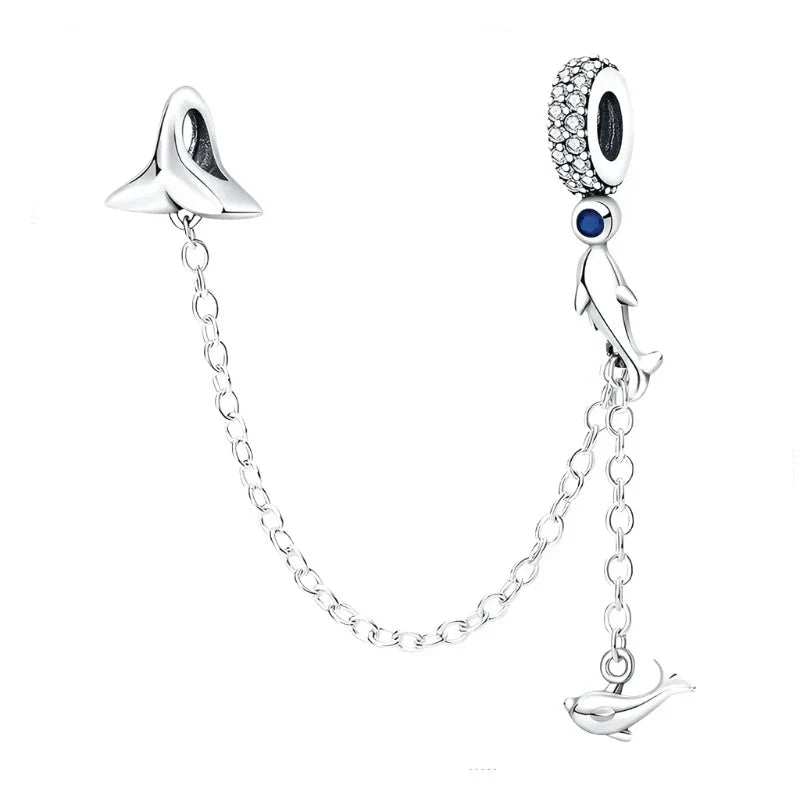 Dolphin Love Safety Chain Charm