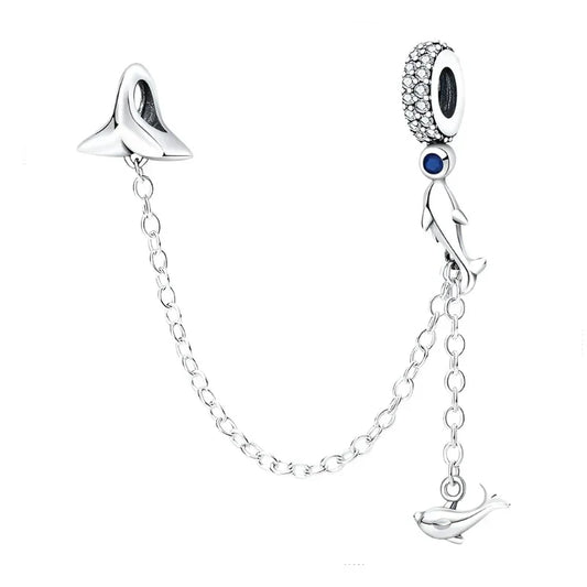 Dolphin Love Safety Chain Charm