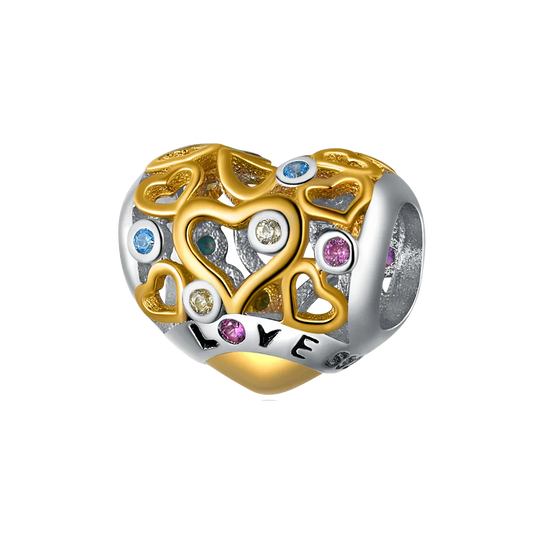 Gold Love Hearts Charm