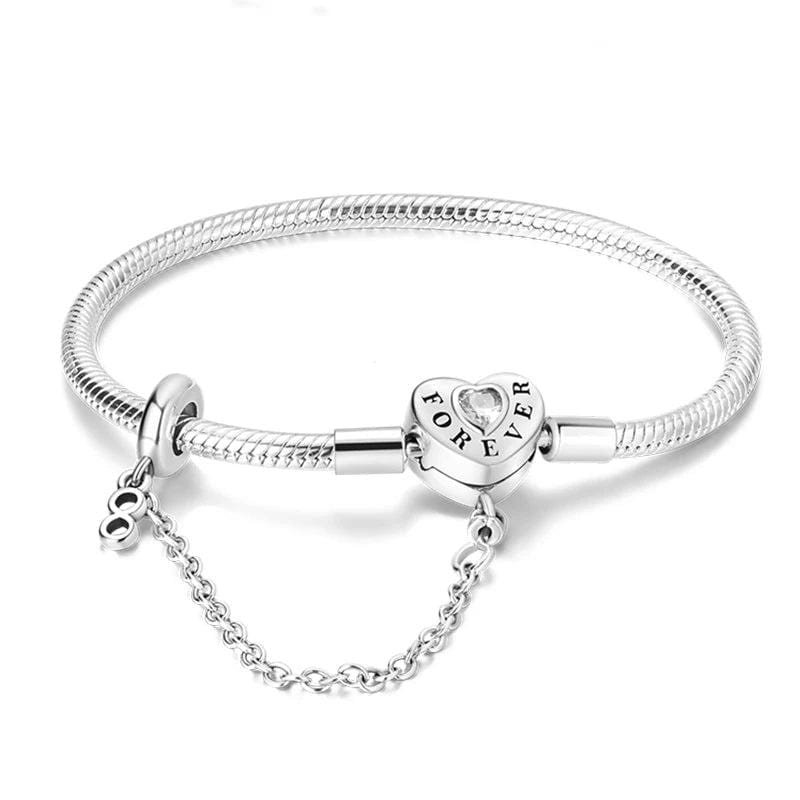 Forever Heart Bracelet with Safety Chain