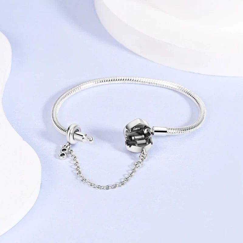 Forever Heart Bracelet with Safety Chain