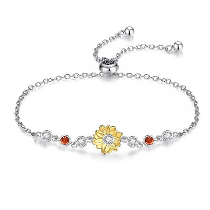 Golden Sunflower Radiance Bracelet with Gemstone Accents