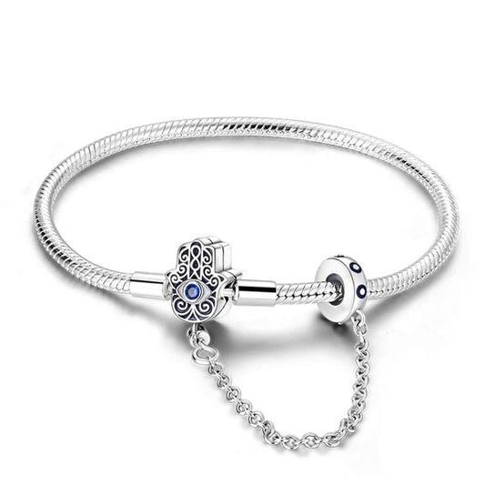 Hamsa Hand Bracelet with Evil Eye Protection Charm