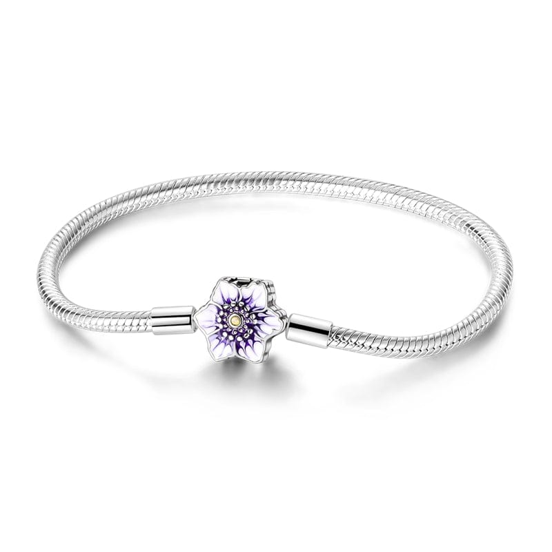 Purple Flower Charm Bracelet