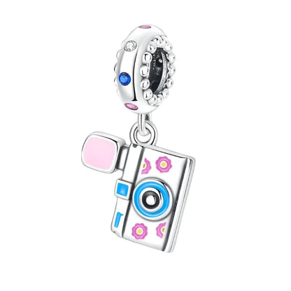 Colorful Floral Camera Charm