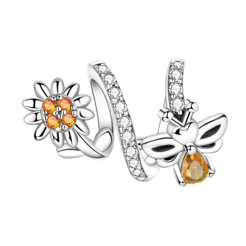 Sparkling Daisy & Bumblebee Love Wrap Charm