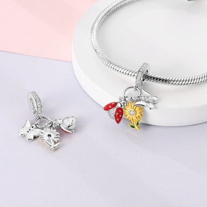 Ladybug, Sunflower & Butterfly Garden Charm