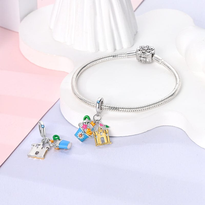 Beach Bucket & Sandcastle Charm