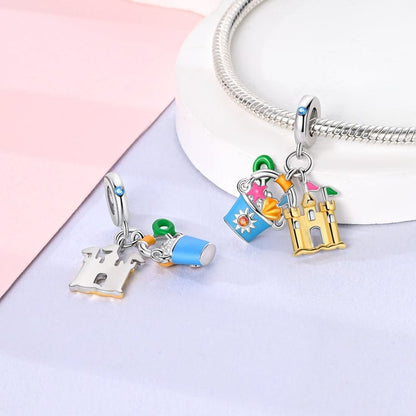 Beach Bucket & Sandcastle Charm