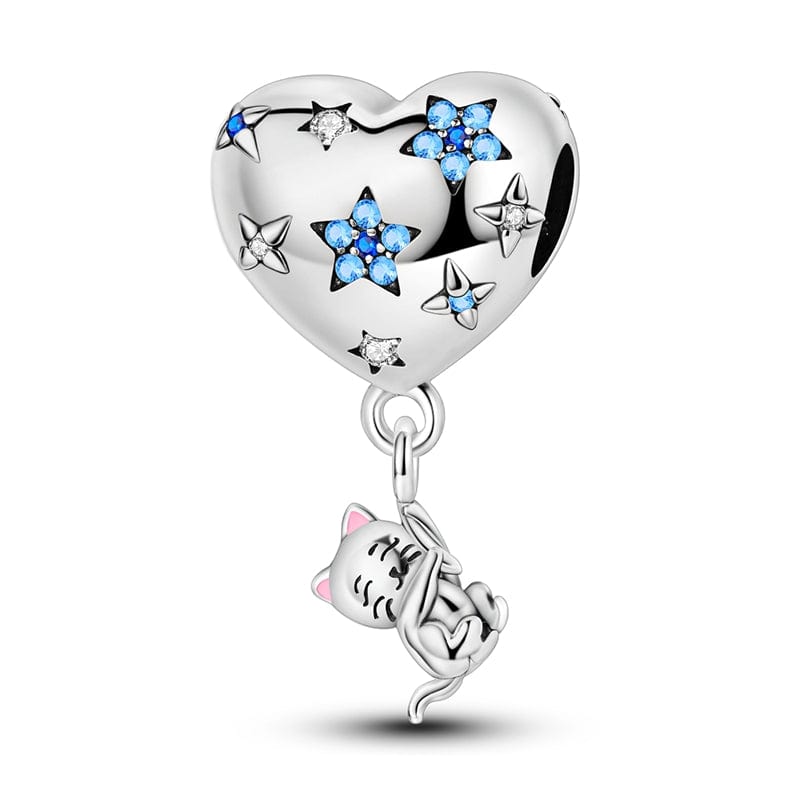 Starry Heart & Playful Cat Charm