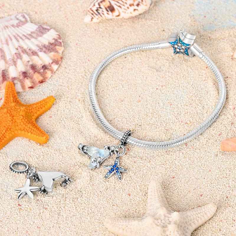 Mermaid Tail and Blue Starfish Ocean Charm