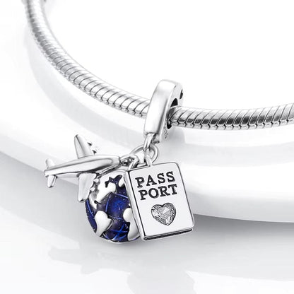 Airplane Passport Travel Charm