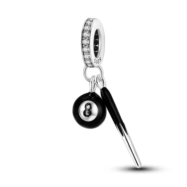 Billiard Eight Ball Dangle Charm