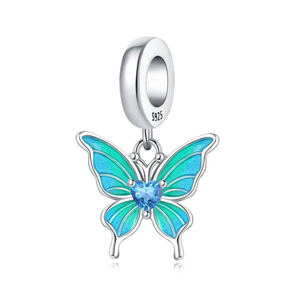 Blue Butterfly Dangle Charm