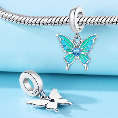 Blue Butterfly Dangle Charm