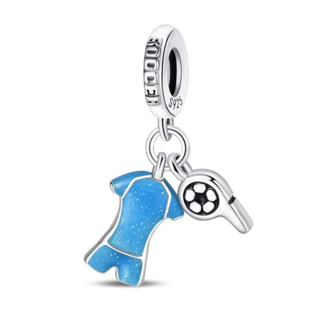 Blue Soccer Jersey Dangle Charm