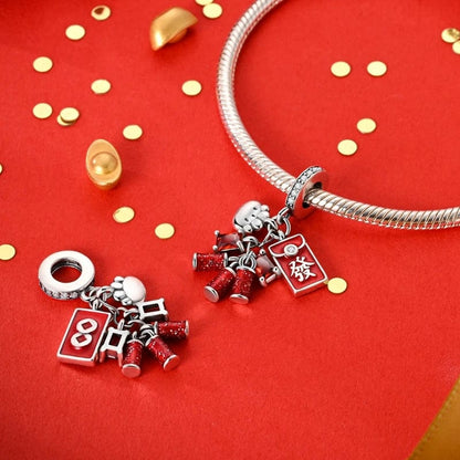 Chinese Festive Red Firecracker Charm with Lucky Envelope