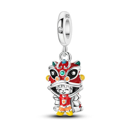 Chinese Lion Dance Celebration Charm