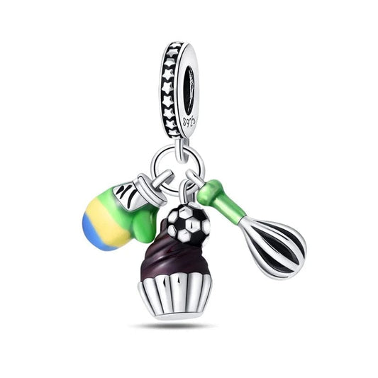 Chocolate Cake Football Dangle Charm