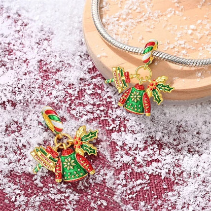 Christmas Sweater, Holly Leaves, and Festive Ornament Charm