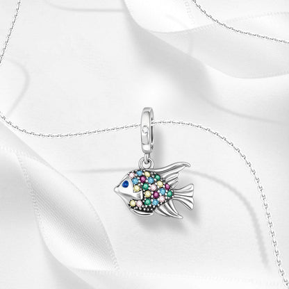 Colorful Gemstone Fish Charm