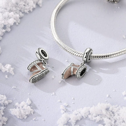 Cozy Winter Boot Charm with Crystal Fur Detailing