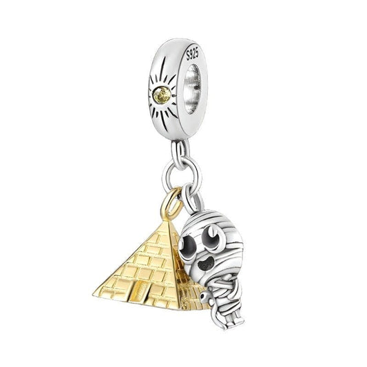 Egypt Pyramid and Pharaoh Mummy Dangle Charm