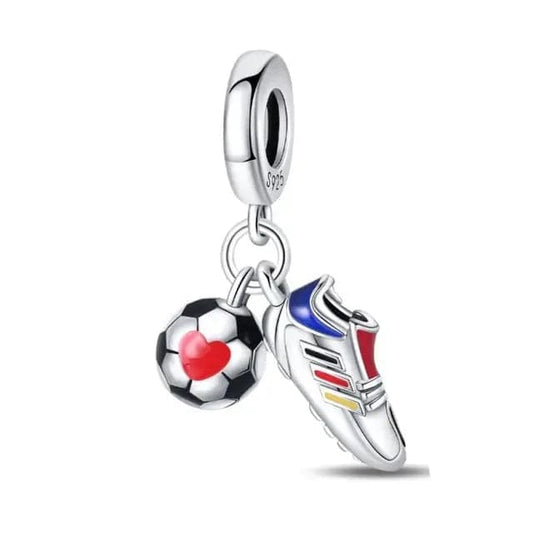 Football Shoe & Ball Dangle Charm