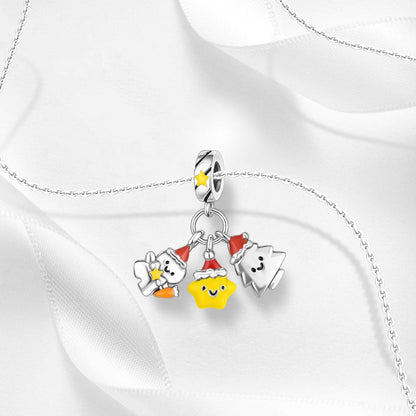 Festive Trio Charm – Snowman, Christmas Tree, and Star