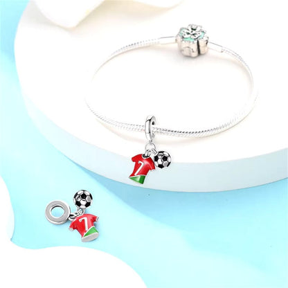 Football Charm Portugal CR7 Siuu Dangle Charm