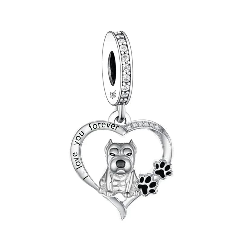 Forever Love Pitbull Dog Charm