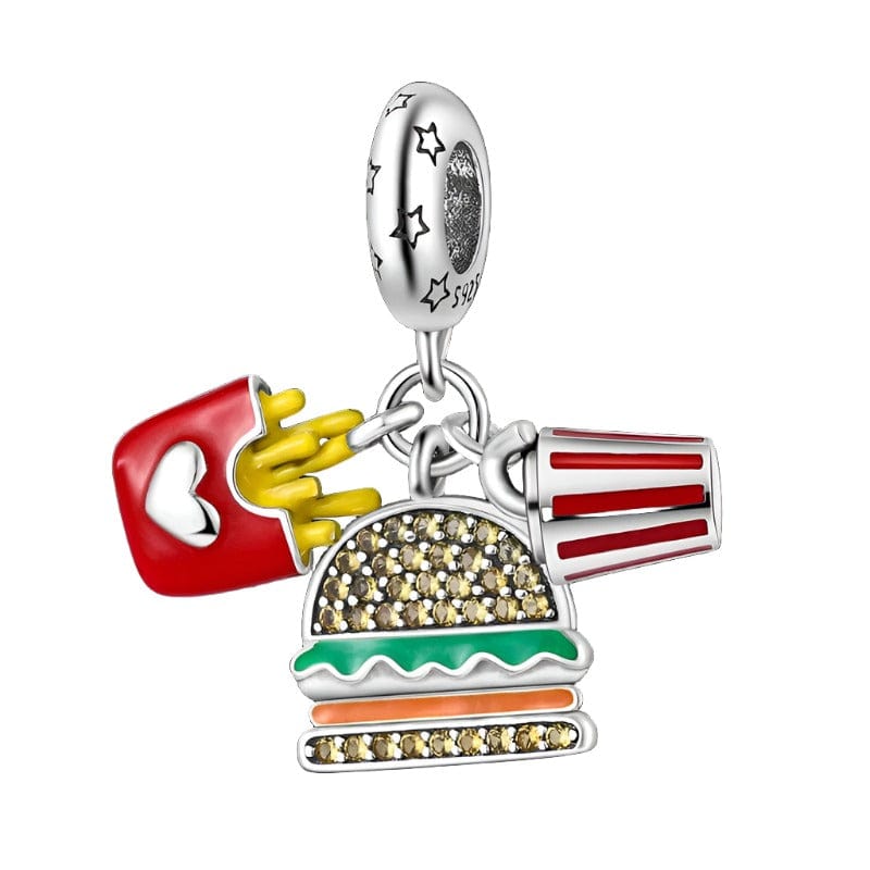 French Fries Juice & Burger Triple Dangle Charm