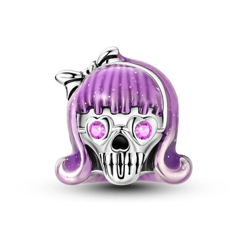 Glow in the Dark Girly Skull Charm