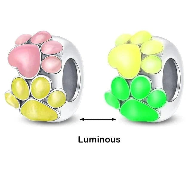 Glow in the Dark Luminous Dog Paws Charm