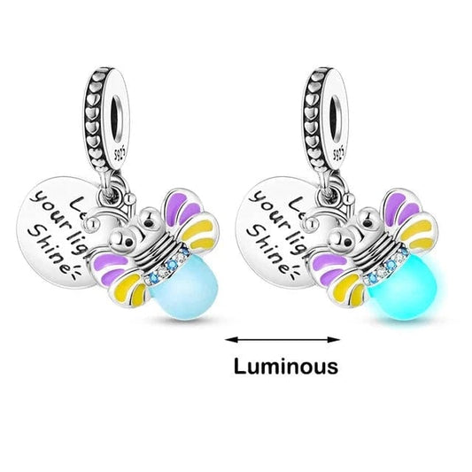 Glow in the Dark Luminous Honey Bee Dangle Charm