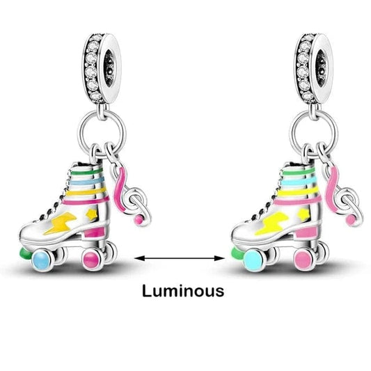 Glow in the Dark Luminous Roller Skates Tiktok Dangle Charm