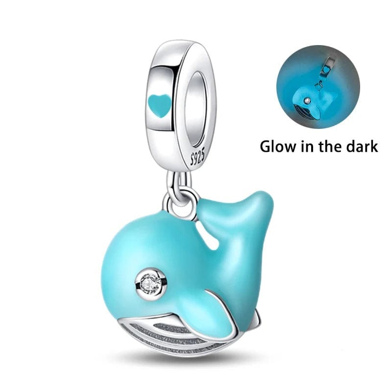 Glow in the Dark Luminous Whale Dangle Charm