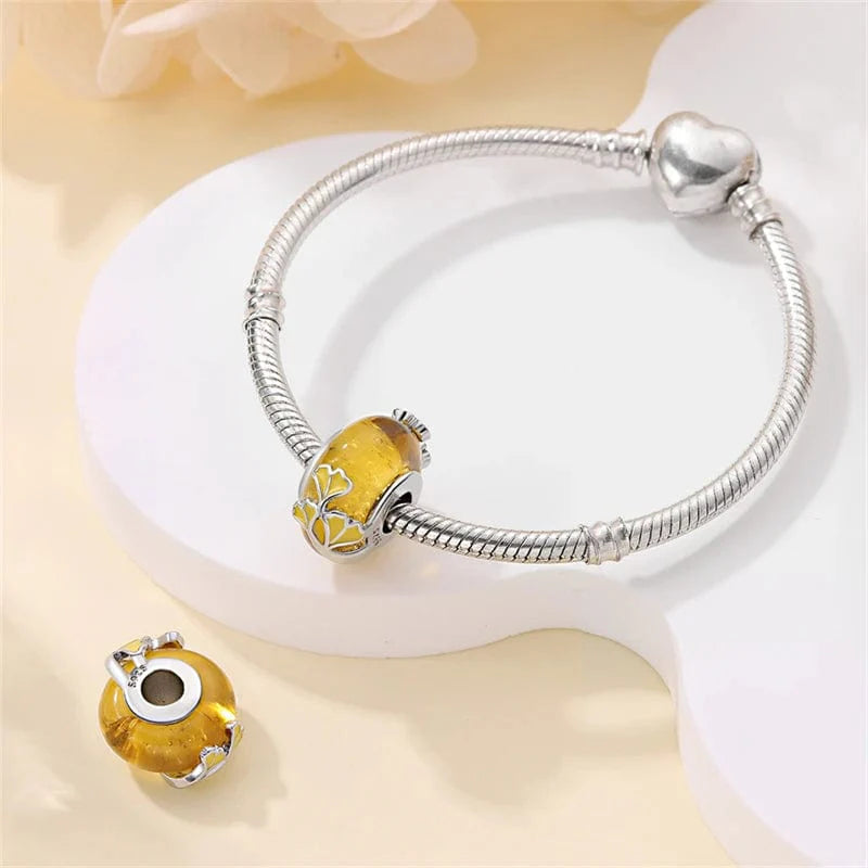 Golden Ginkgo Charm Spacer