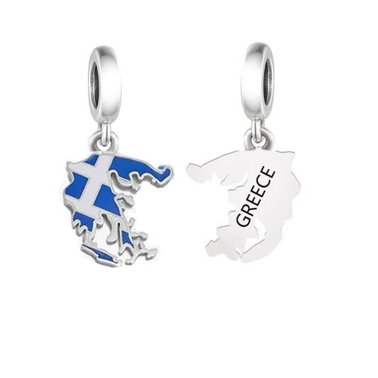 Greece Map Dangle Charm