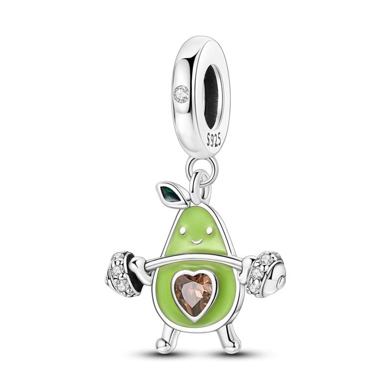 Gym Lifting Avocado Charm