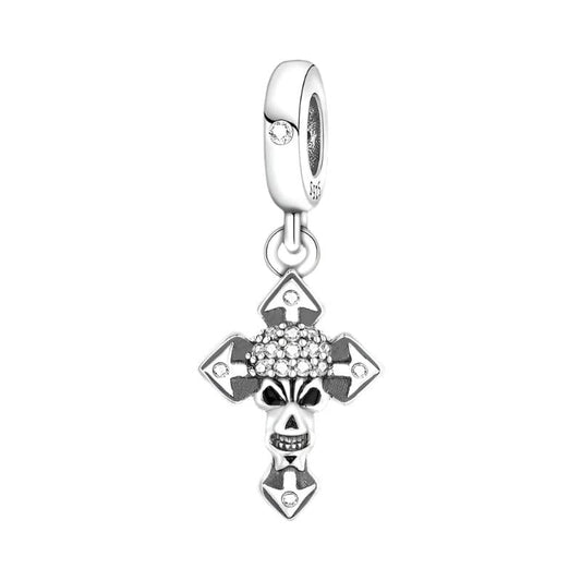 Halloween Skull Cross Charm