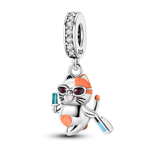 Happy Beach Cat Dangle Charm