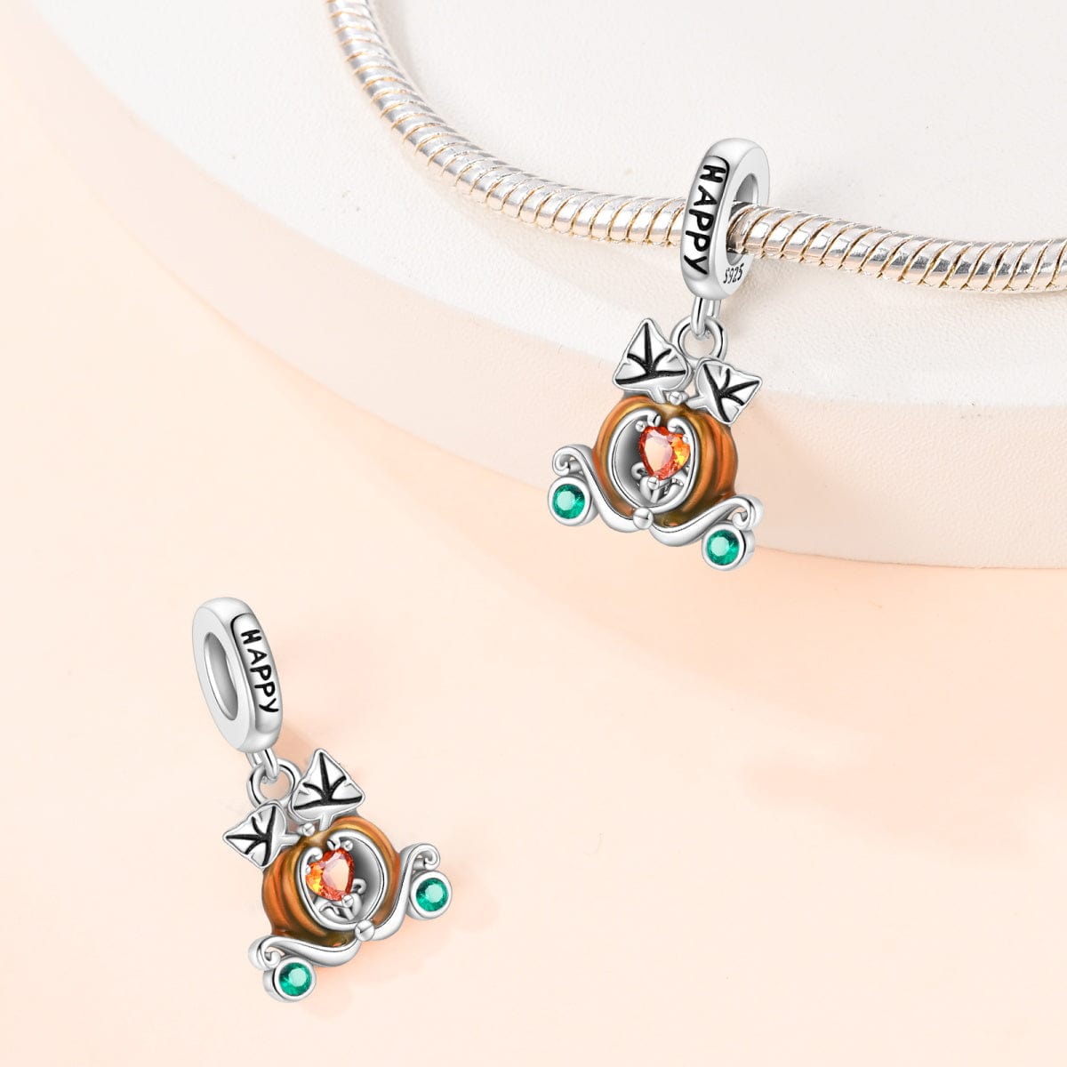 Happy Fairytale Pumpkin Carriage Charm