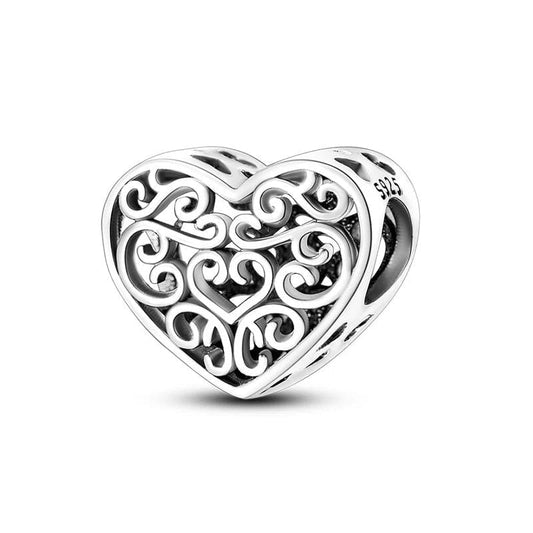 Heart Flower Charm